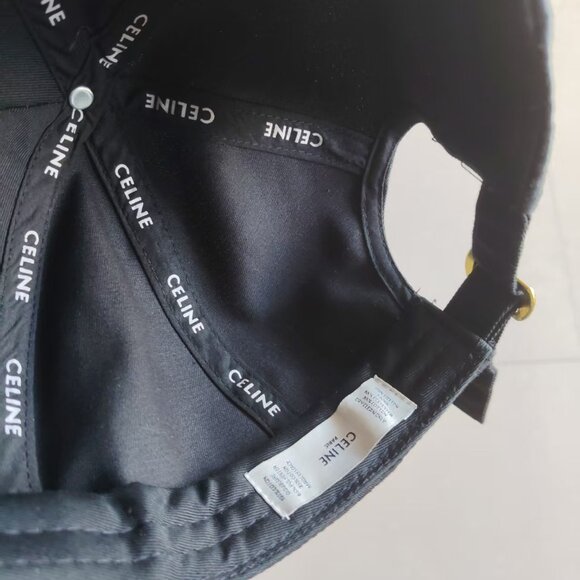 Authentic Celine Black Baseball Cap | Embroidered Logo Hat - Picture 6 of 7
